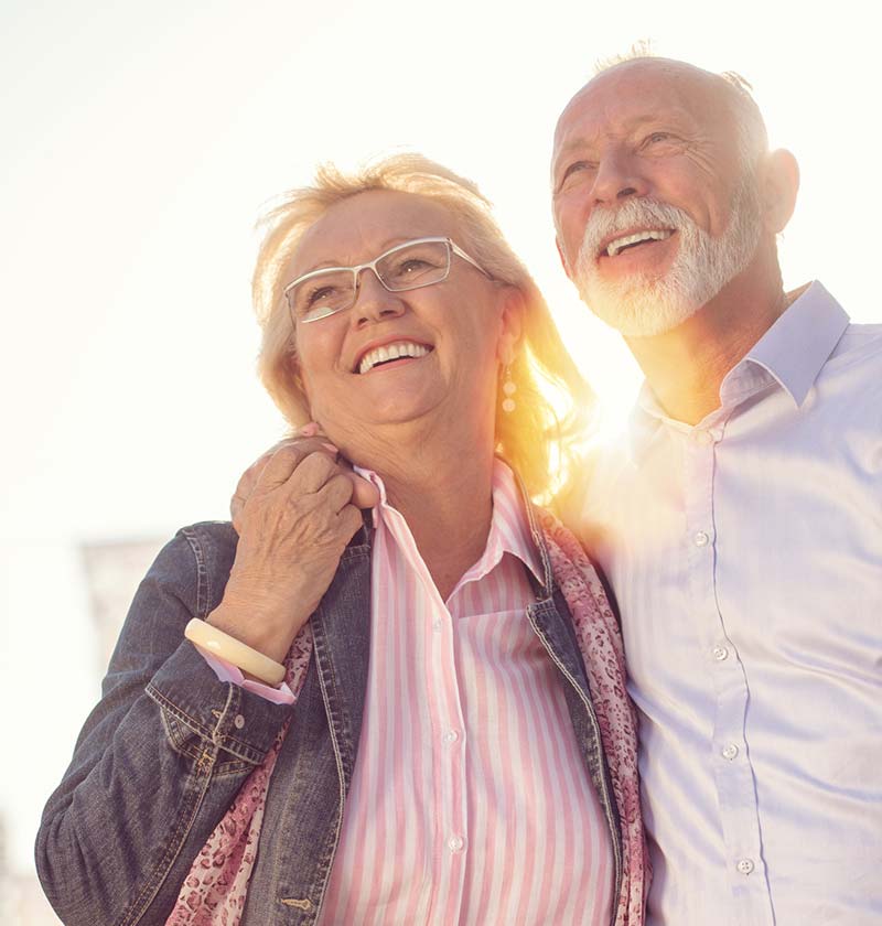 Older couple smiling
