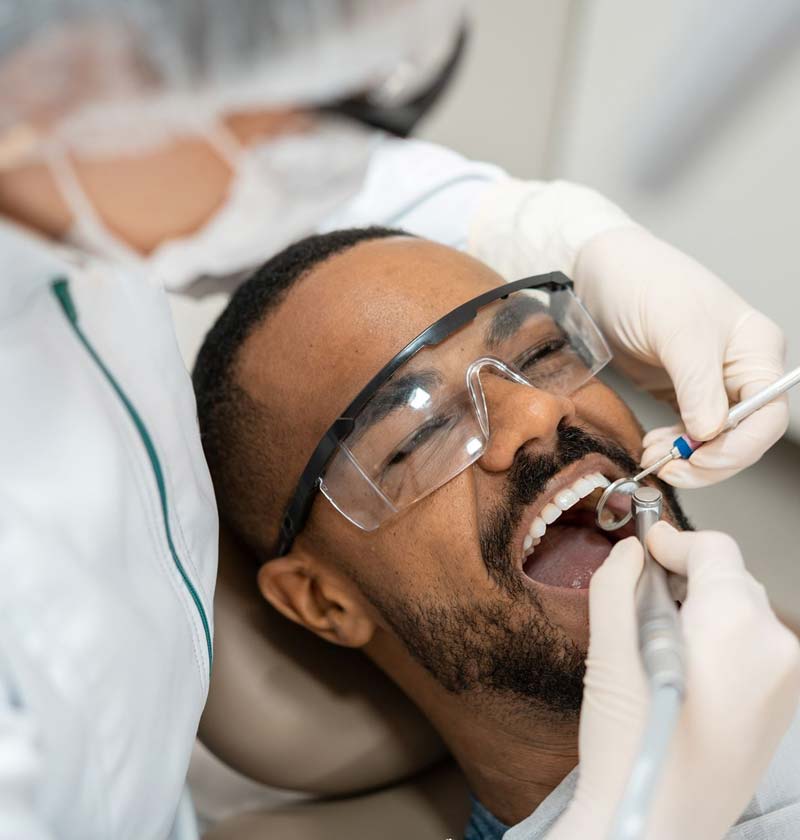 African American male at the dental office